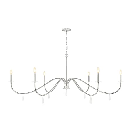 Z-Lite Toussant 6 Light 63" Wide Taper Candle Style Chandelier Brushed Nickel