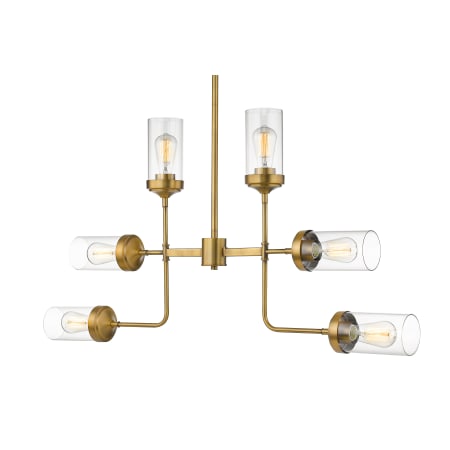 Z-Lite Calliope 42" Wide 6 Light Linear Chandelier Foundry Brass