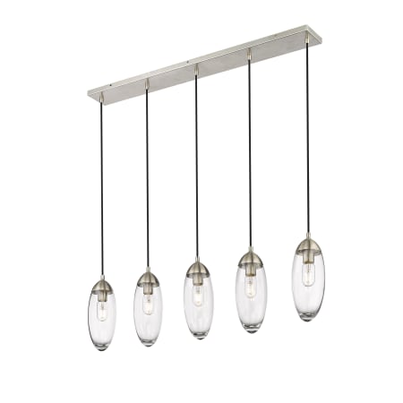 Z-Lite Arden 5 Light 42" Wide Suspension Linear Pendant Brushed Nickel