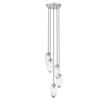 Z-Lite Arden 5 Light 12" Wide Suspension Multi Light Pendant Brushed Nickel