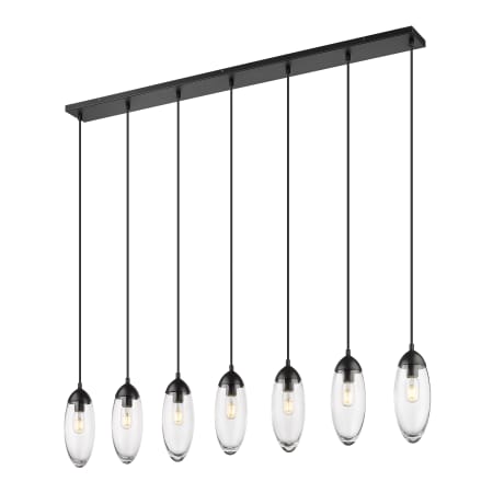 Z-Lite Arden 7 Light 54" Wide Suspension Linear Pendant Matte Black
