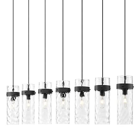 Z-Lite Fontaine 7 Light 57" Wide Linear Chandelier Matte Black