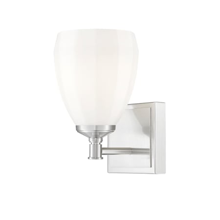 Z-Lite Oren 9" Tall Bathroom Sconce with Matte Opal Glass Shade Brushed Nickel