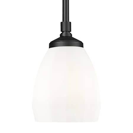 Z-Lite Oren 6" Wide Mini Pendant with Matte Opal Glass Shade Matte Black