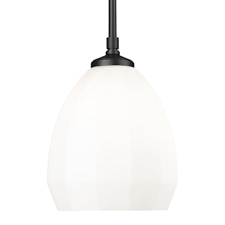 Z-Lite Oren 8" Wide Mini Pendant with Matte Opal Glass Shade Matte Black