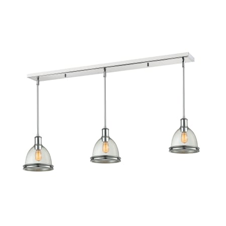 Z-Lite Mason Single Light 30" Wide Multi Light Pendant with Clear Seedy Glass Shade Chrome