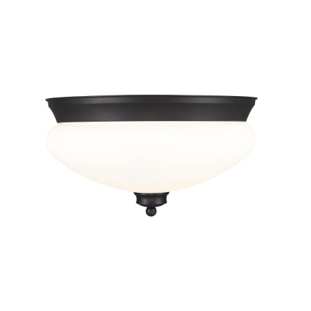Z-Lite Amon 2 Light 13" Wide Flush Mount Ceiling Light with Matte Opal Glass Matte Black