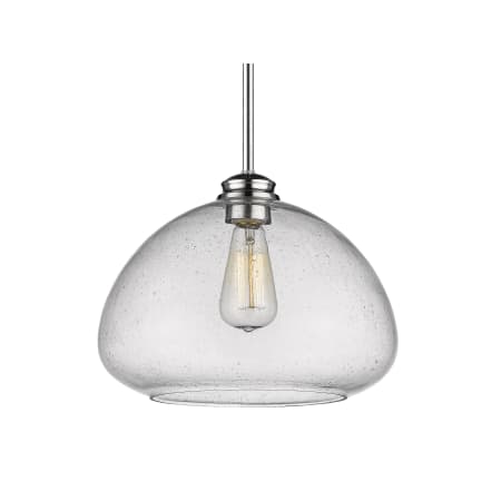 Z-Lite Amon 13" Wide Pendant with Clear Seedy Glass Chrome