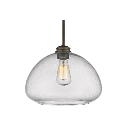 Z-Lite Amon 13" Wide Pendant with Clear Seedy Glass Olde Bronze