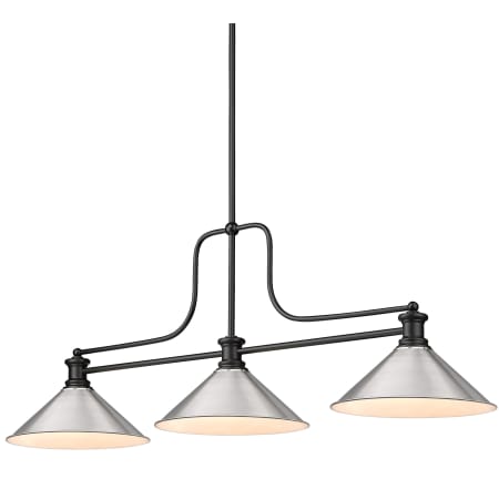 Z-Lite Melange 3 Light 52" Wide Linear Pendant with Shades Matte Black