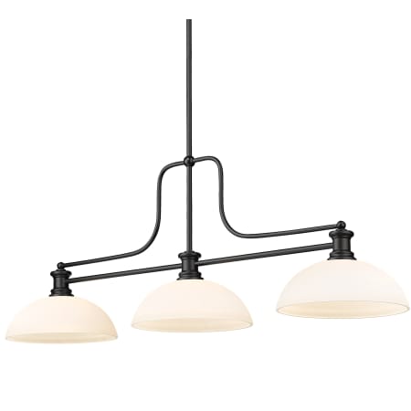 Z-Lite Melange 3 Light 52" Wide Linear Pendant with Glass Shades Matte Black