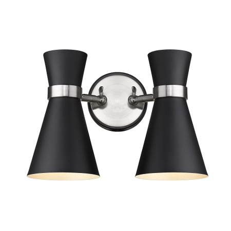 Z-Lite Soriano 2 Light 10" Tall Wall Sconce Matte Black / Brushed Nickel