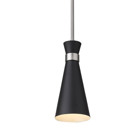 Z-Lite Soriano 6" Wide Mini Pendant Matte Black / Brushed Nickel