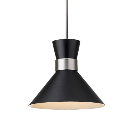 Z-Lite Soriano 13" Wide Pendant Matte Black / Brushed Nickel