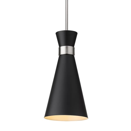 Z-Lite Soriano 8" Wide Mini Pendant Matte Black / Brushed Nickel