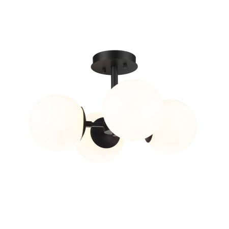 Z-Lite Midnetic 4 Light 18" Wide Semi-Flush Ceiling Fixture Matte Black