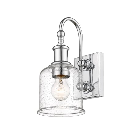 Z-Lite Bryant 12" Tall Bathroom Sconce with Clear Seedy Glass Shade Chrome