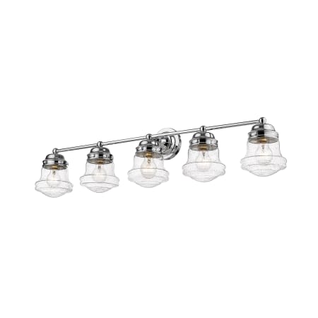 Z-Lite Vaughn 5 Light 41" Wide Bathroom Vanity Light with Clear Seedy Glass Shades Chrome