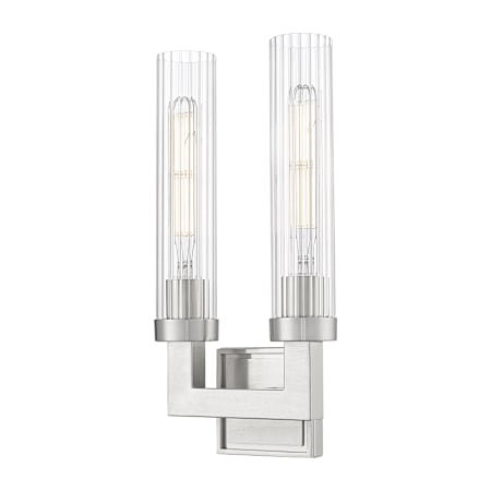 Z-Lite Beau 2 Light 17" Tall Bathroom Sconce Brushed Nickel