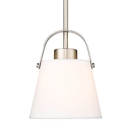 Z-Lite Z-Studio Linen Pendant 8" Wide Mini Pendant Brushed Nickel