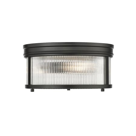 Z-Lite Carnaby 2 Light 13" Wide Flush Mount Drum Ceiling Fixture Matte Black