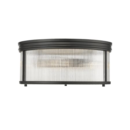 Z-Lite Carnaby 4 Light 18" Wide Flush Mount Drum Ceiling Fixture Matte Black