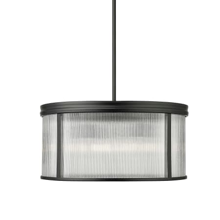 Z-Lite Carnaby 6 Light 25" Wide Drum Chandelier Matte Black