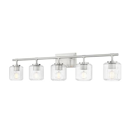 Z-Lite Landon 5 Light 42" Wide Vanity Light Brushed Nickel