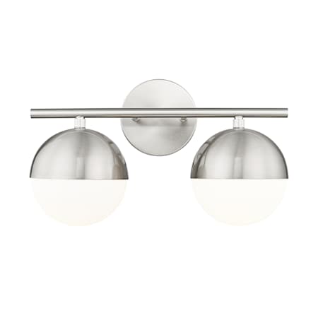 Z-Lite Realm Sphere 2 Light 16" Wide Vanity Light Brushed Nickel