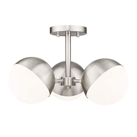 Z-Lite Realm Sphere 3 Light 18" Wide Semi-flush Ceiling Fixture Brushed Nickel