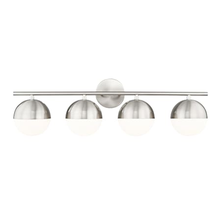Z-Lite Realm Sphere 4 Light 33" Wide Vanity Light Brushed Nickel