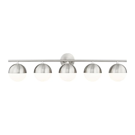 Z-Lite Realm Sphere 5 Light 40" Wide Vanity Light Brushed Nickel
