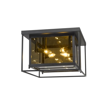 Z-Lite Infinity 4 Light 16" Wide Flush Mount Square Ceiling Fixture Misty Charcoal