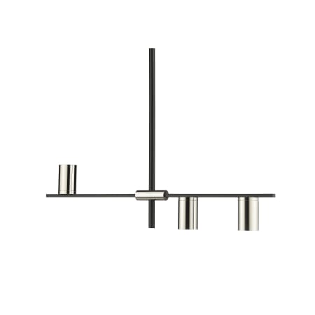 Z-Lite Calumet 3 Light 32" Wide Linear Chandelier Mate Black / Polished Nickel