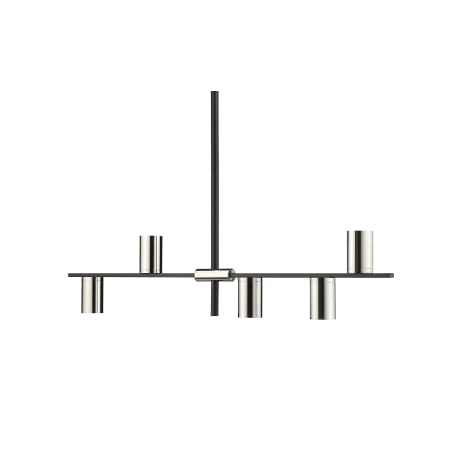 Z-Lite Calumet 5 Light 30" Wide Chandelier Mate Black / Polished Nickel