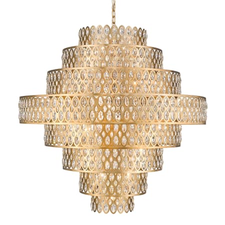 Z-Lite Dealey 25 Light 45" Wide Crystal Waterfall Chandelier Heirloom Brass