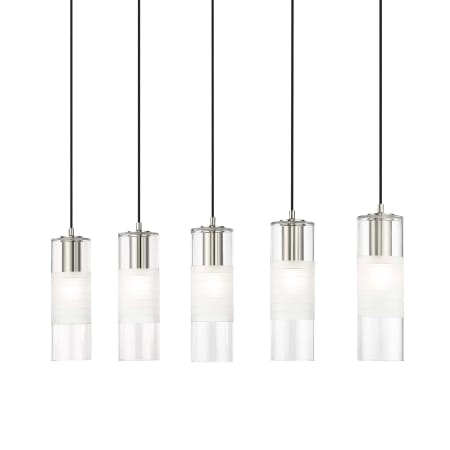 Z-Lite Alton 5 Light 42" Wide Linear Chandelier Brushed Nickel