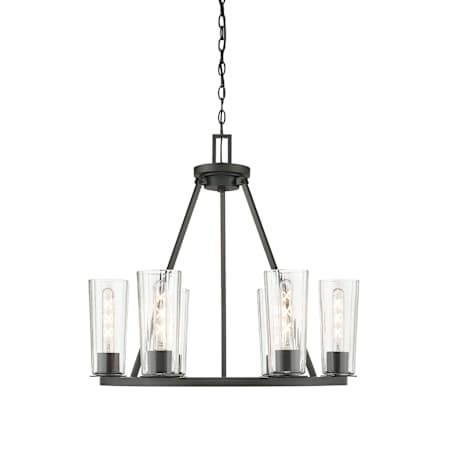 Z-Lite Titus 6 Light 26" Wide Candle Style Chandelier Matte Black