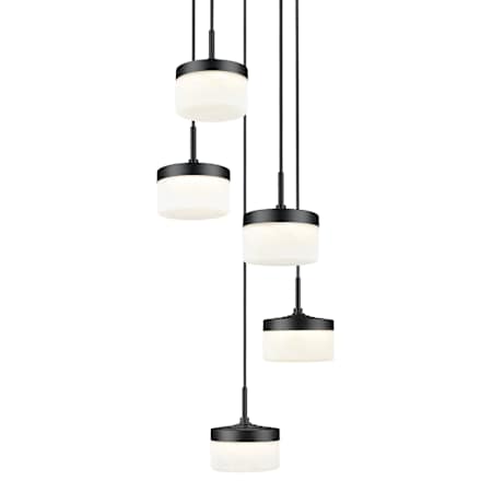 Z-Lite Renaud 16" Wide LED Multi Light Pendant Matte Black
