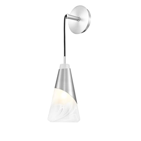 Z-Lite Aimie 20" Tall Bathroom Sconce with White Swirl Glass Shade Brushed Nickel