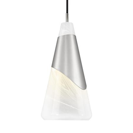 Z-Lite Aimie 7" Wide Cord-Hung Mini Pendant with White Swirl Glass Shade Brushed Nickel