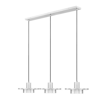 Z-Lite Ludo 52" Wide LED 3 Light Linear Pendant Brushed Nickel