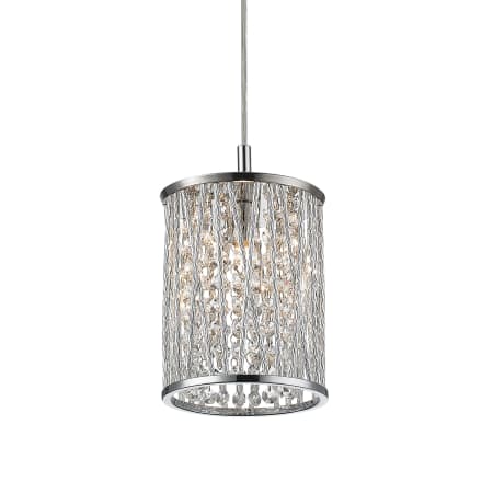 Z-Lite Terra 1 Light 6" Wide Round Crystal Pendant Chrome