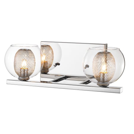 Z-Lite Auge 2 Light Bathroom Vanity Light with Clear Glass Shade Chrome