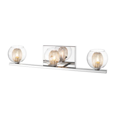 Z-Lite Auge 3 Light Bathroom Vanity Light with Clear Glass Shade Chrome