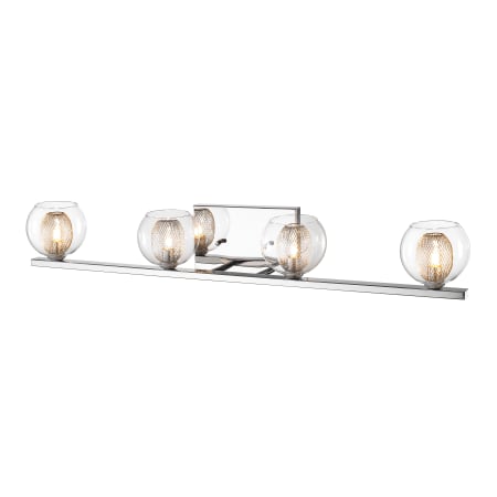 Z-Lite Auge 4 Light Bathroom Vanity Light with Clear Glass Shade Chrome