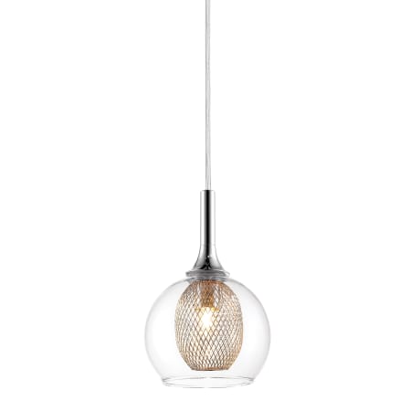 Z-Lite Auge 1 Light Mini Pendant with Clear Shade Chrome