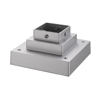 Z-Lite Square 6-3/4" Wide Marine Grade Pier Mount Base with Square Fitter Silver
