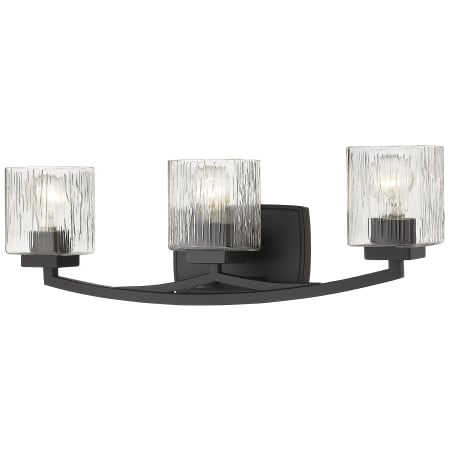 Z-Lite Zaid 3 Light 24" Wide Vanity Light with Clear Chisel Glass Shades Bronze