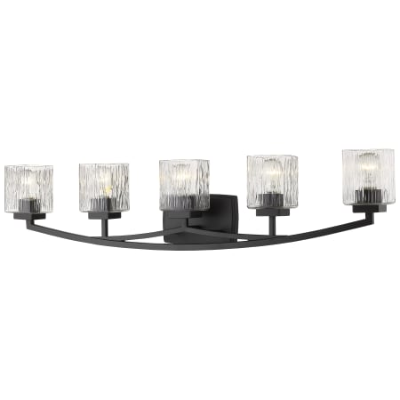 Z-Lite Zaid 5 Light 40" Wide Vanity Light with Clear Chisel Glass Shades Bronze